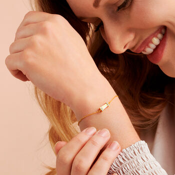 18k Gold Vermeil Birthstone Baguette Bracelet, 11 of 12