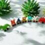 Dinosaur Wooden Letter Name Train And Gift Bag, thumbnail 2 of 9