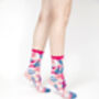 Parrot Sheer Socks Pink Cuff, thumbnail 5 of 6
