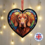 Vizsla Stained Glass Effect Heart Suncatcher, thumbnail 1 of 5