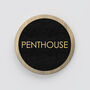 Personalised Brass Door Plaque Sign With Leather Insert, thumbnail 6 of 12
