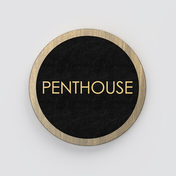 Personalised Brass Door Plaque Sign With Leather Insert, 6 of 12
