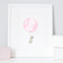 Personalised Baby Girls Pastel Pink Balloon Picture, thumbnail 2 of 11