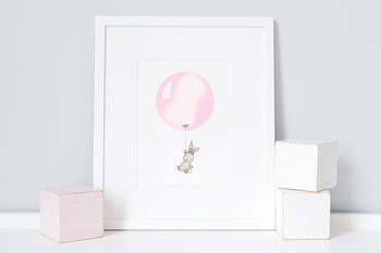 Personalised Baby Girls Pastel Pink Balloon Picture, 2 of 11