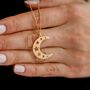 Gifts For Her, Crescent Moon And Stars Necklace, thumbnail 2 of 8