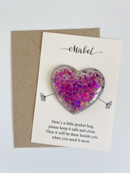 Personalised Pocket Heart Hug Gift Token, 2 of 2