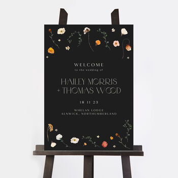 Winter Floral Wedding Welcome Sign, 2 of 3