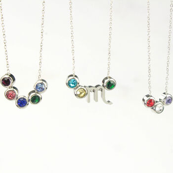 Family Birthstone And Zodiac Sign Necklace, 5 of 12