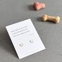 Sterling Silver Heart Paw Stud Earrings With Original Haiku Poem, thumbnail 6 of 8