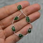 Tsavorite Green Garnet Earrings: Sterling Silver Hoop, thumbnail 4 of 5