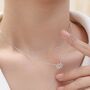 Tiny Lotus Flower Pendant Necklace Sterling Silver, thumbnail 1 of 11