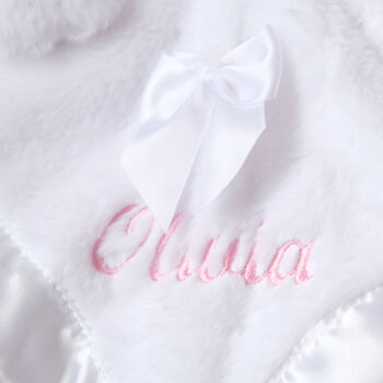 Personalised White Bunny Baby Comforter, 2 of 9