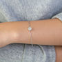 Delicate Circle And Heart Sparkly Bangle, thumbnail 2 of 6