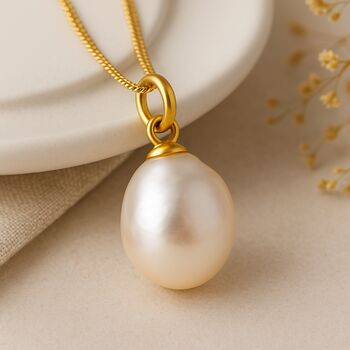 Personalised Gold Plated Silver Freshwater Pearl Necklace, 3 of 8