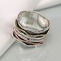 Personalised Sterling Silver Mixed Wave Spinner Ring, thumbnail 3 of 9