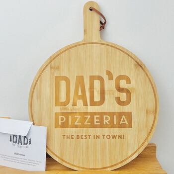 Wooden Pizza Board Father's Day Gift With Free Card, 4 of 5