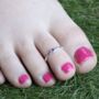 Purple Stone Pure Silver Adjustable Bichiya Toe Ring, thumbnail 1 of 6