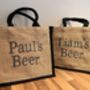 Beer Bottle Bag With Personalised Embroidered Name, thumbnail 4 of 5