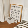 Room Service In Bed Doodle Cute Bedroom Wall Art Print, thumbnail 3 of 8