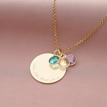 Personalised Family Birthstone Disc Necklace, 4 of 12