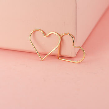 Heart Hoop Earrings In Sterling Silver, 5 of 8