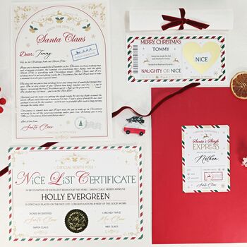 Personalised Nice List Certificate Santa Claus Christmas Eve Box Set, 2 of 12