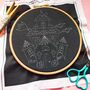 Halloween Haunted House Glow In The Dark Embroidery Kit, thumbnail 2 of 3