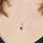 Sterling Silver Herkimer April Birthstone Necklace, thumbnail 2 of 4