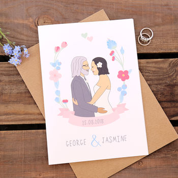 Personalised Wedding Day Portrait Card, 4 of 6
