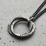 Personalised Men’s Textured Interlinking Hoops Necklace, thumbnail 4 of 5