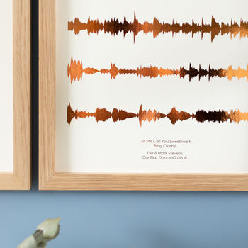 Personalised Metallic Vows And Soundwave Pair Of Prints, 3 of 8