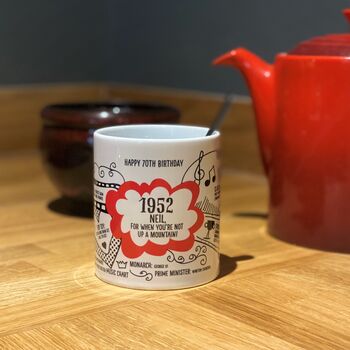 70th Birthday Gift Personalised 1952 Mug, 5 of 11