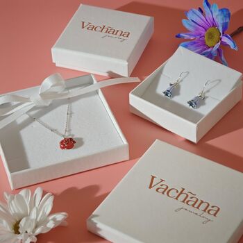 Sterling Silver 925 Two Lilly Of The Valley Necklace, 4 of 4