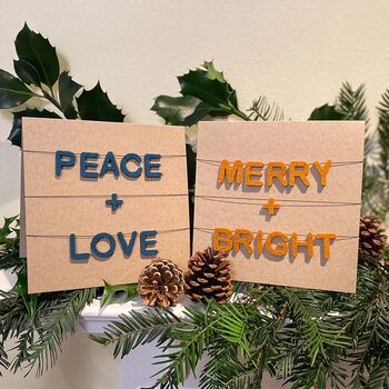 Merry And Bright Mini Garland Christmas Card, 3 of 4