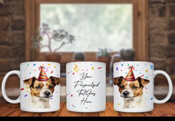 Personalised Jack Russell Terrier Birthday Congratulations Party Mug, 2 of 2