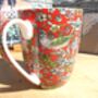 Set Of Six Aspen Mugs In Red Strawberry Thief, thumbnail 8 of 12