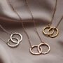 Personalised Textured Medium Double Hoop Names Necklace, thumbnail 1 of 9