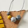 Mustard And Grey Silicone Statement Necklace, thumbnail 3 of 5