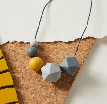 Mustard And Grey Silicone Statement Necklace, 3 of 5