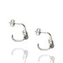 Semi Hoop Knot Sterling Silver Earring, thumbnail 4 of 4