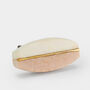 Oval Brass Centred Marble Cupboard Door Knob, thumbnail 2 of 7