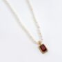 Garnet Pearl Strand Necklace, thumbnail 4 of 5