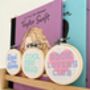 Mini Embroidery Hoop Shelf Decor For Readers, thumbnail 10 of 10