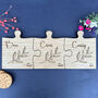 Personalised Oak Jigsaw Coaster Set Of Three, thumbnail 1 of 4