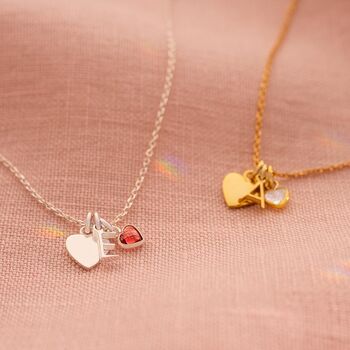 Sterling Silver Heart, Letter And Gemstone Necklace, 3 of 11