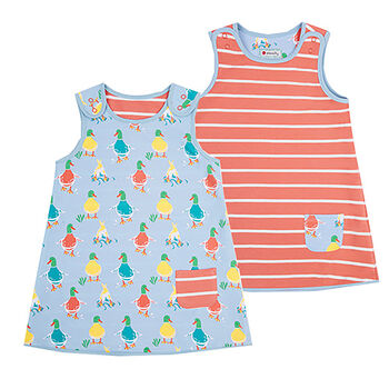 Reversible Baby Dress | Duck Print | Certified Organic, 2 of 11