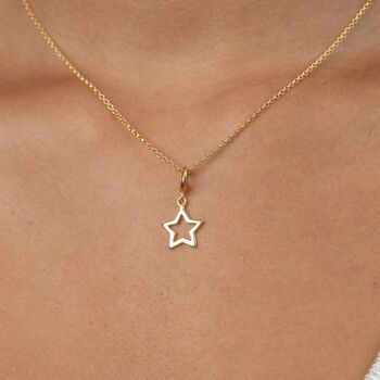 Open Star Necklace, Sterling Silver Or Gold Plated, 4 of 10