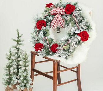 Candy Cane Forest Luxury Faux Christmas Wreath, 10 of 10