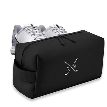 Personalised Pu Leather Golf Motif Shoe Bag, 2 of 5