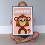 Personalised Kids Cheeky Monkey Poster, thumbnail 1 of 6